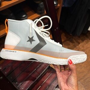 Converse Men's High-Top Sneakers - Gray and Orange
